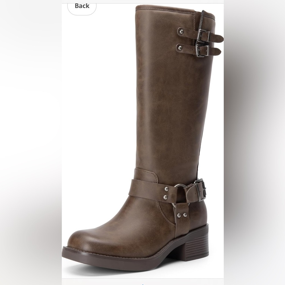 BNWT Dream Pairs Women’s Motorcycle Boots. Size: 6.5  Color:Dark Brown